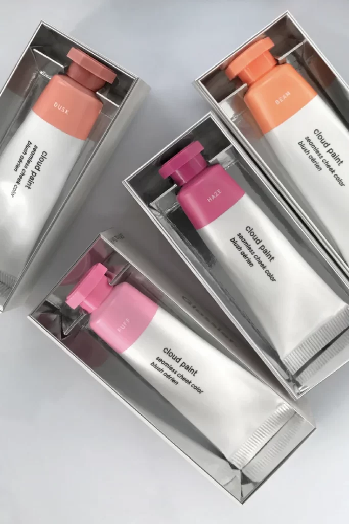 Seamless Cheek Color Tube White Plastic Cosmetics