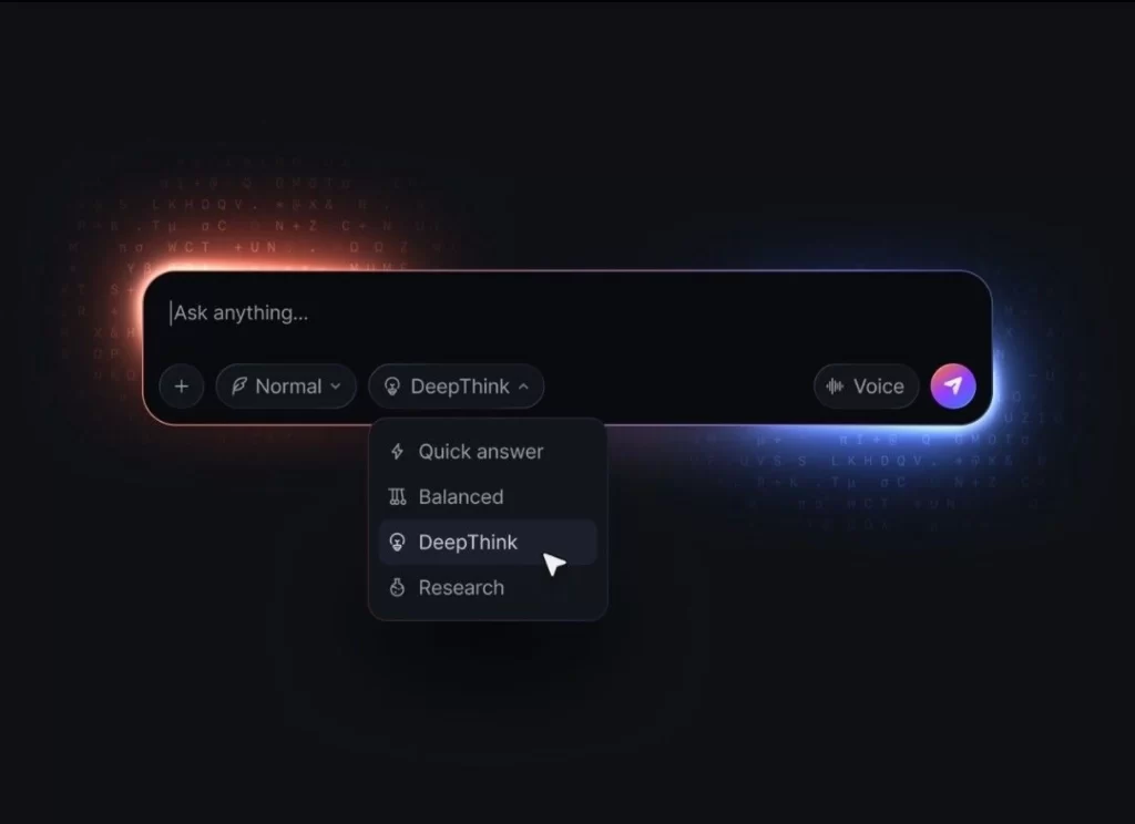 Search Bar Interface DeepThink Voice Input