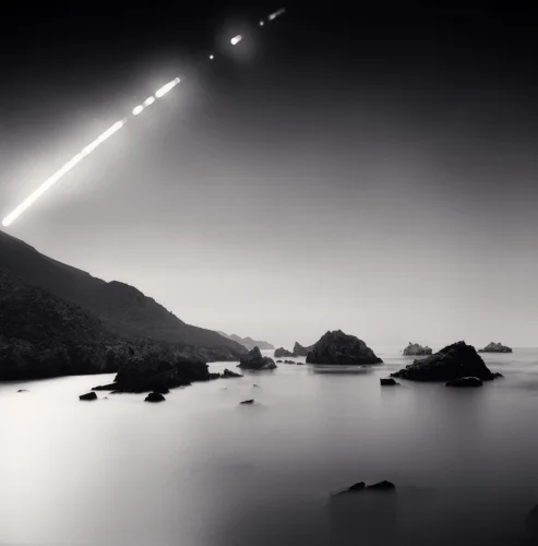 Seascape Dramatic High Contrast Mysterious Atmospheric