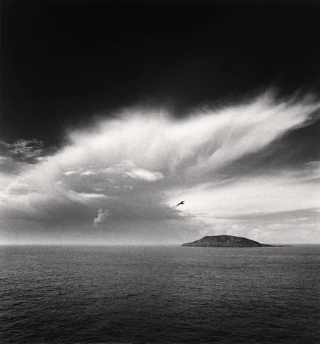 Seascape Dramatic High Contrast Moody Island Clouds