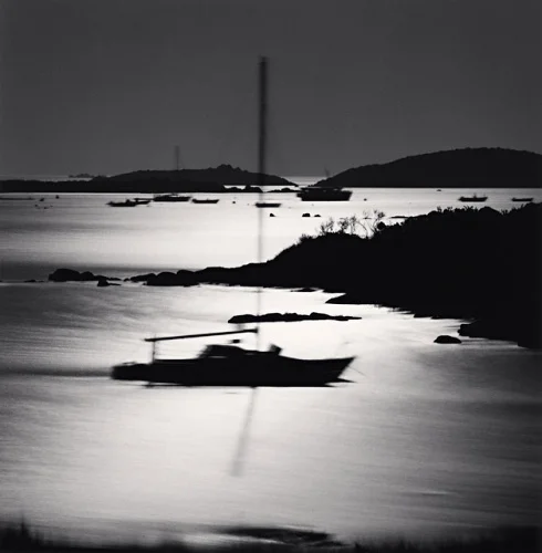 Seascape High Contrast Dramatic Mysterious Silhouetted Boats