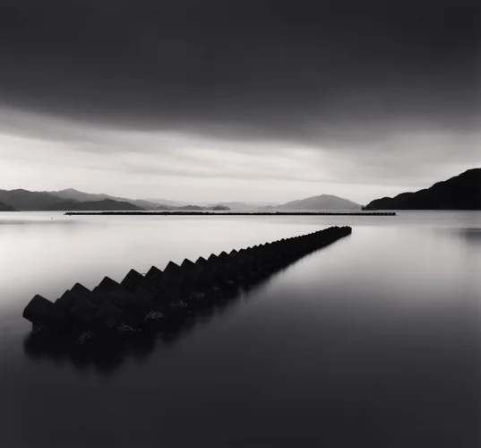 Seascape Minimalist High Contrast Serene Mysterious Timeless