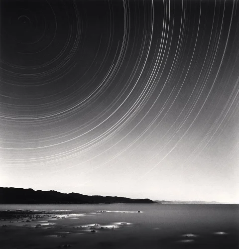 Seascape Star Trails Dramatic High Contrast Moody
