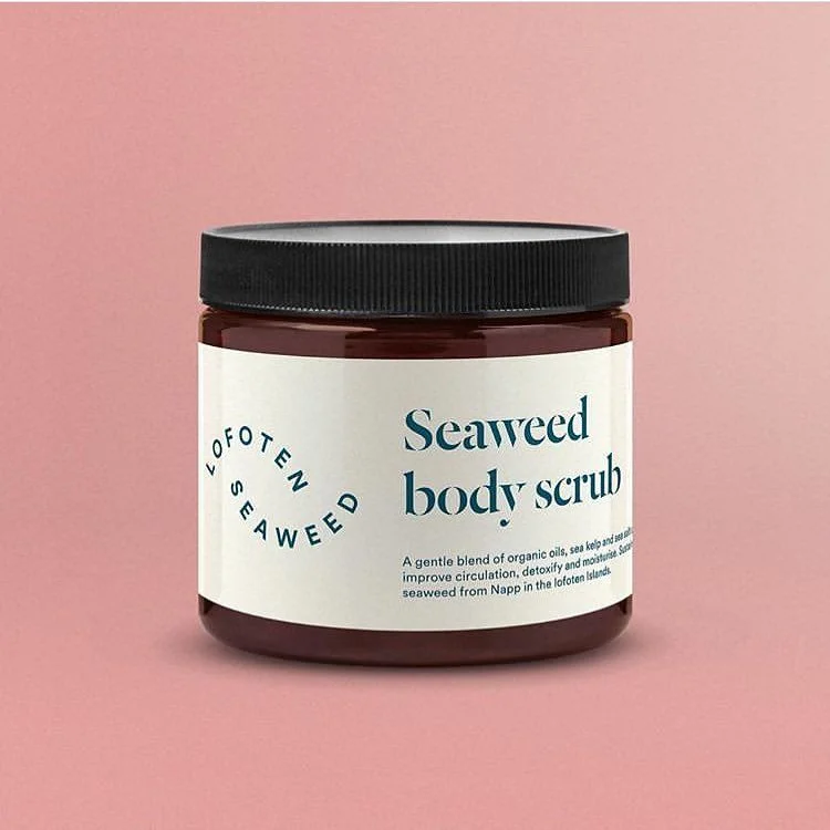 Seaweed Body Scrub Jar Brown Glass Organic