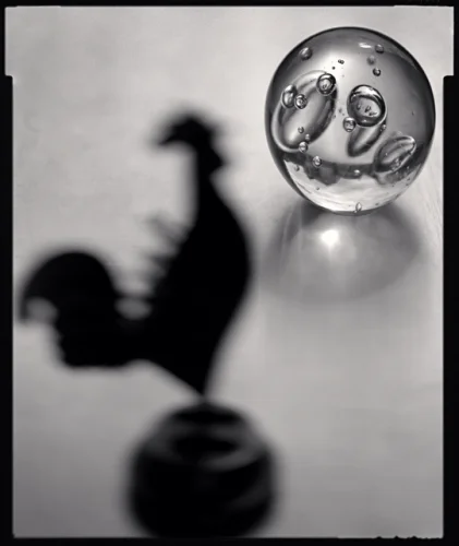 Shadow Silhouette Glass Sphere Reflections High Contrast Mysterious