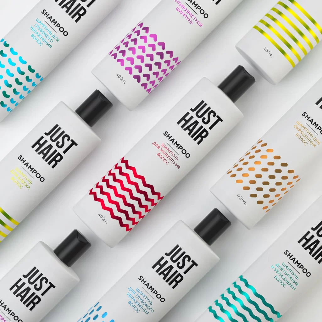 Shampoo Bottle White Colorful Design Haircare