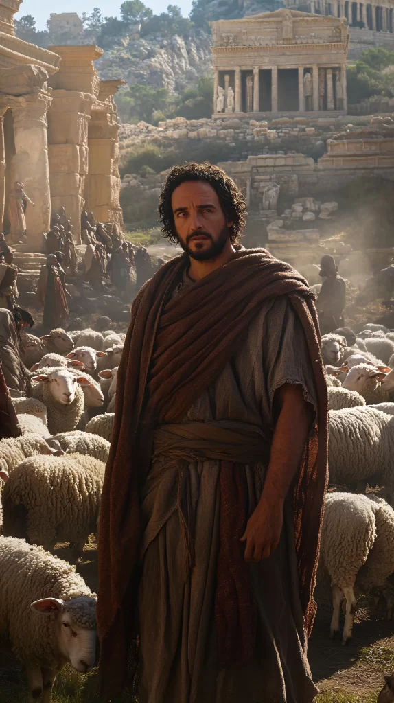 Sheep Shepherd Ancient Ruins Earthy