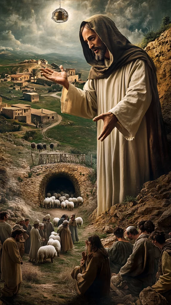 Sheep Shepherd Light Clouds Crowd