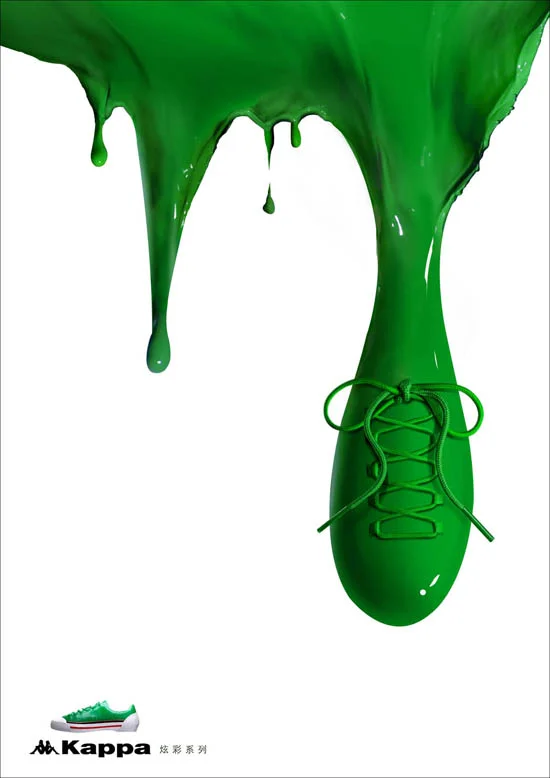Shoe Sneaker Green Fluid Design Advertising