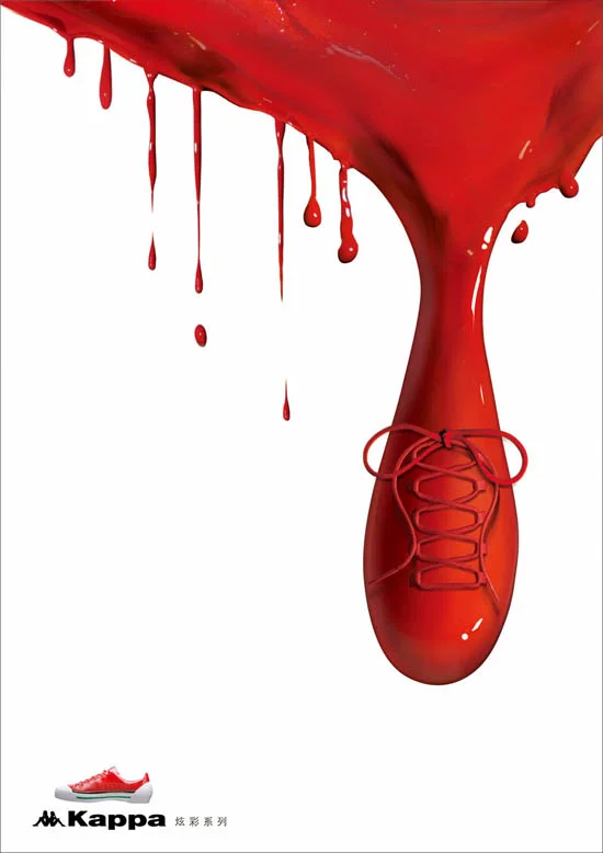 Shoe Sneaker Red Fluid Artistic Advertising