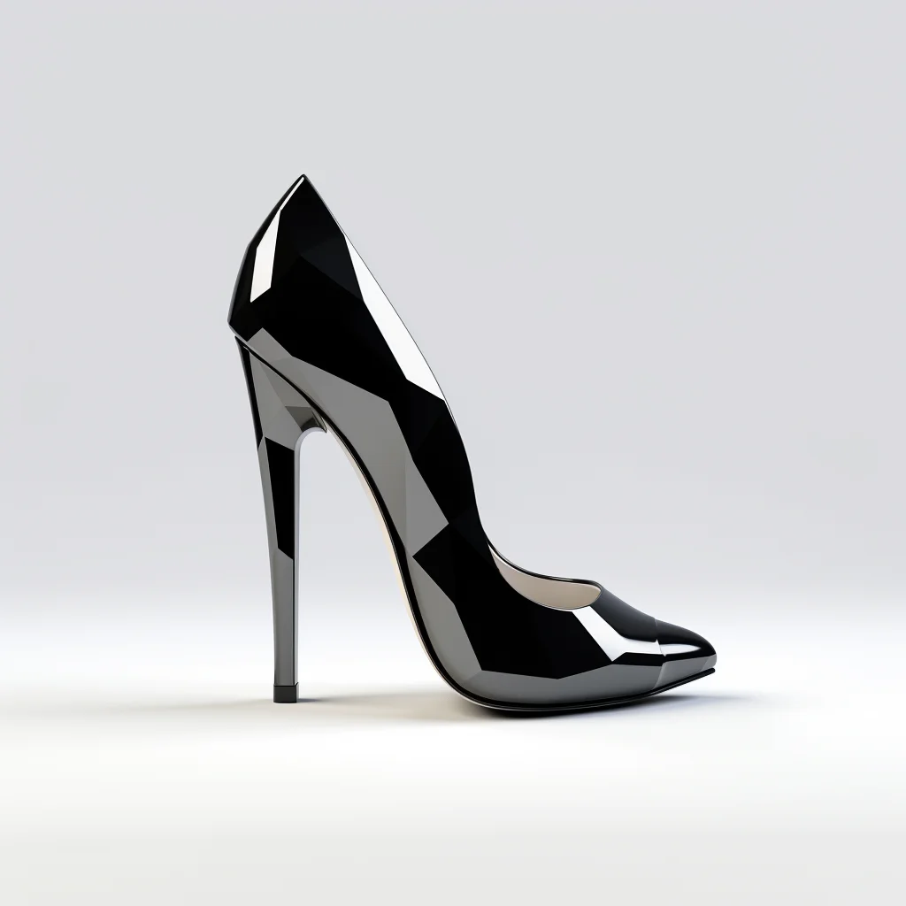 shoes high heels white black C4D 3D icon cartoon