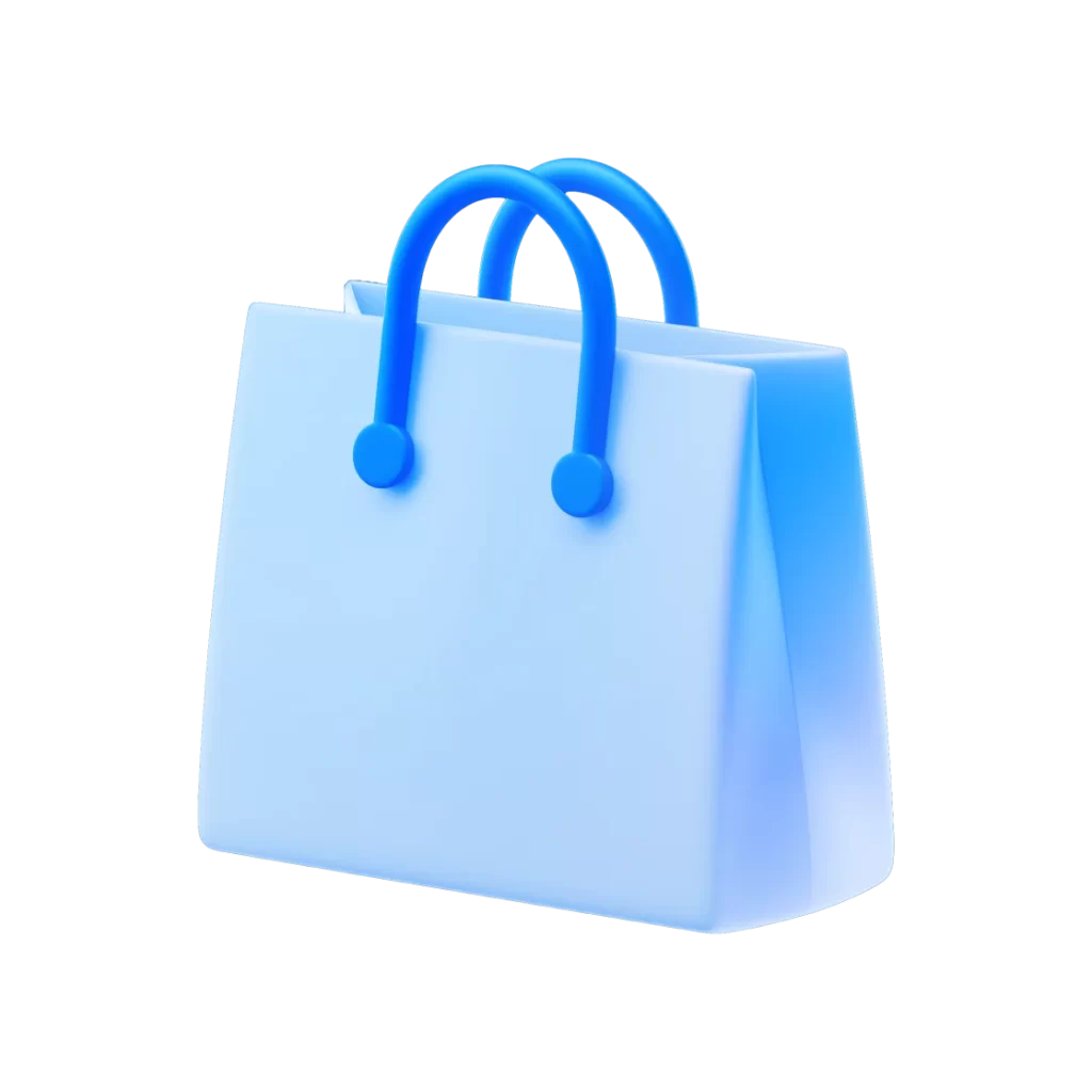 Shopping Bag Blue Handles