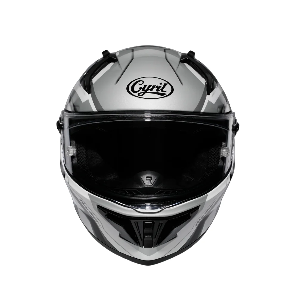 Silver Black Geometric Cyril Helmet Motorcycle
