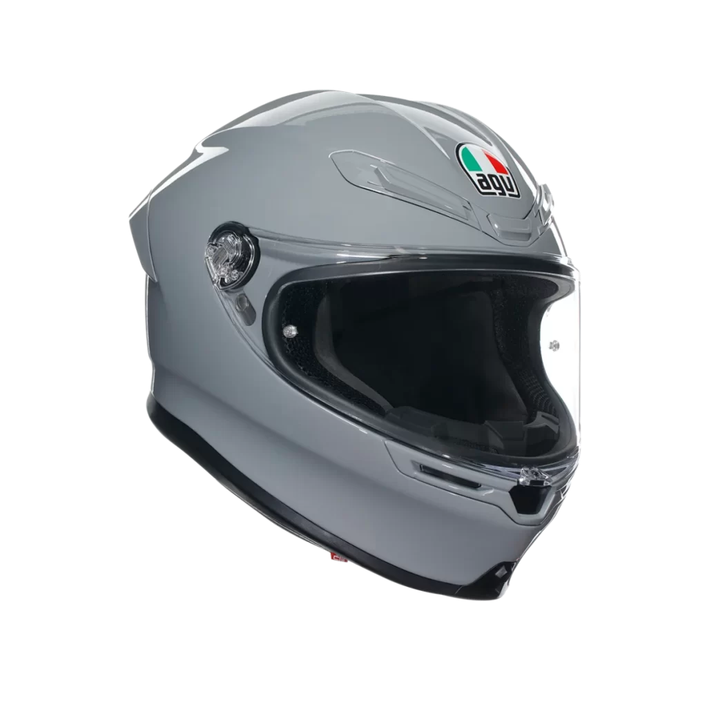 Silver Motorcycle AGV Helmet Glossy Italian Brand