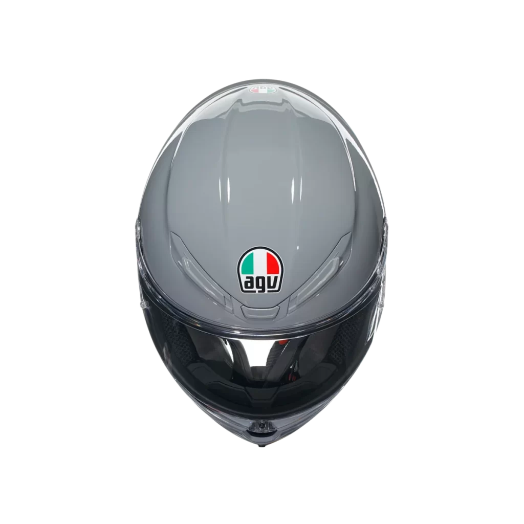 Silver Motorcycle AGV Helmet Italian Reflective Shield