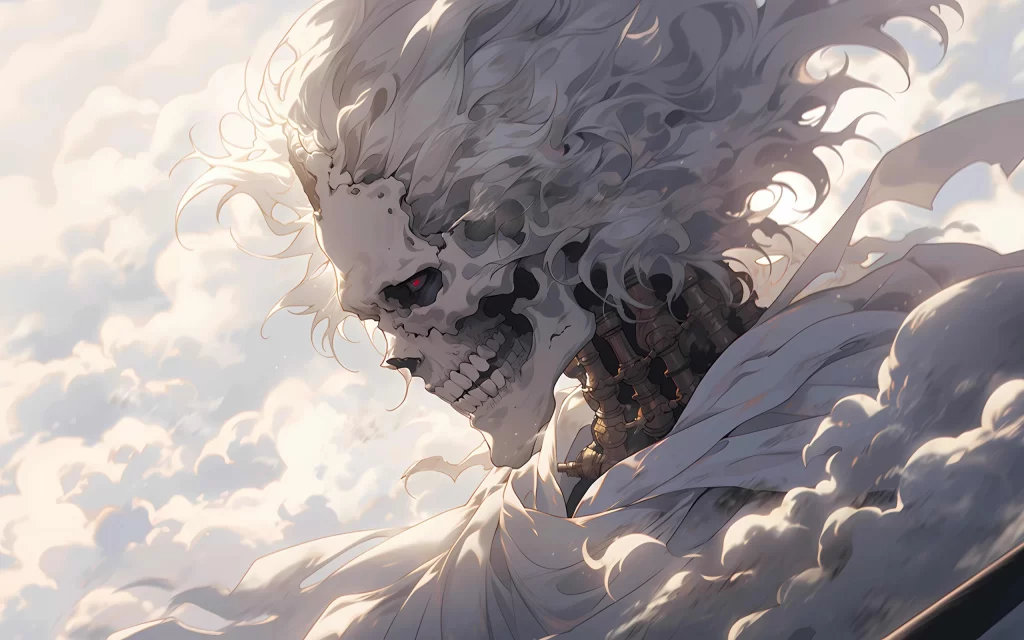 Skeleton White Gray Clouds Fantasy
