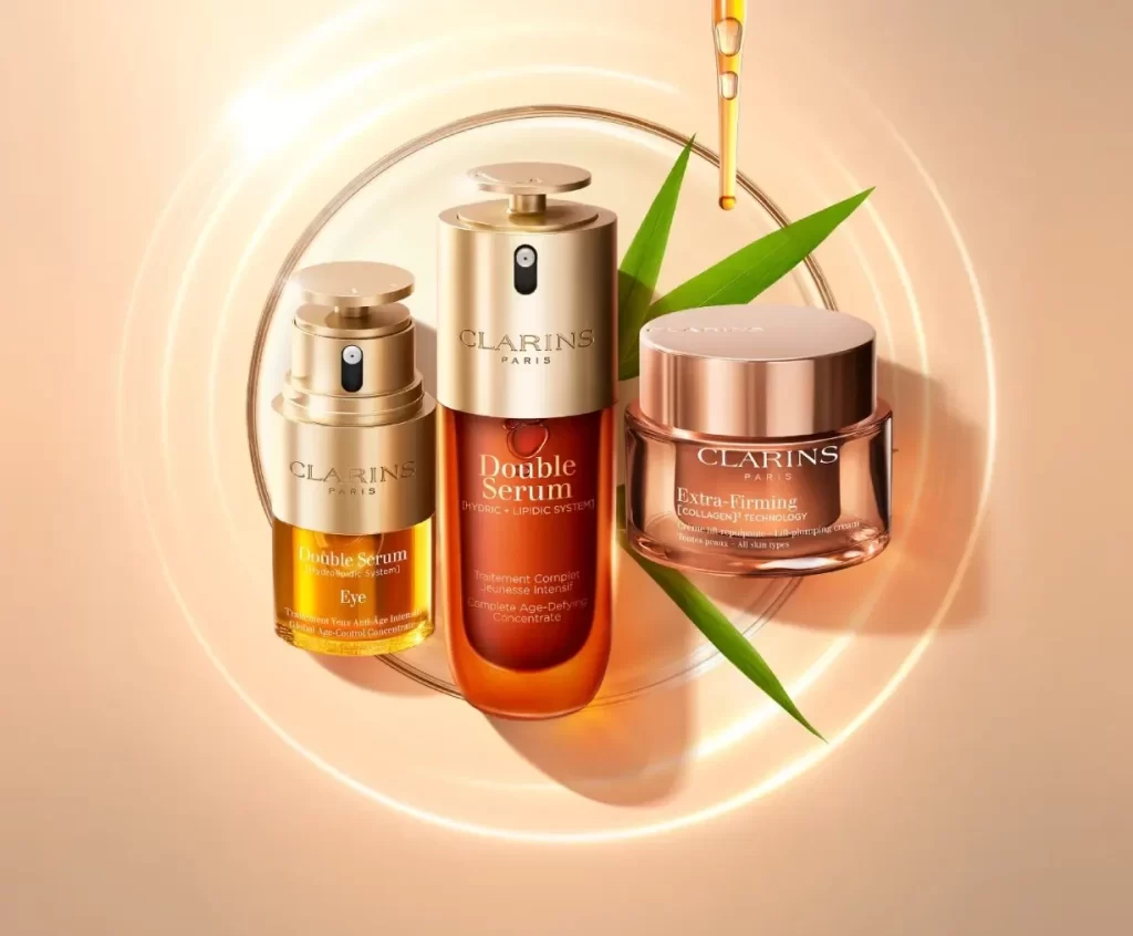 Skincare Products Golden Amber Green