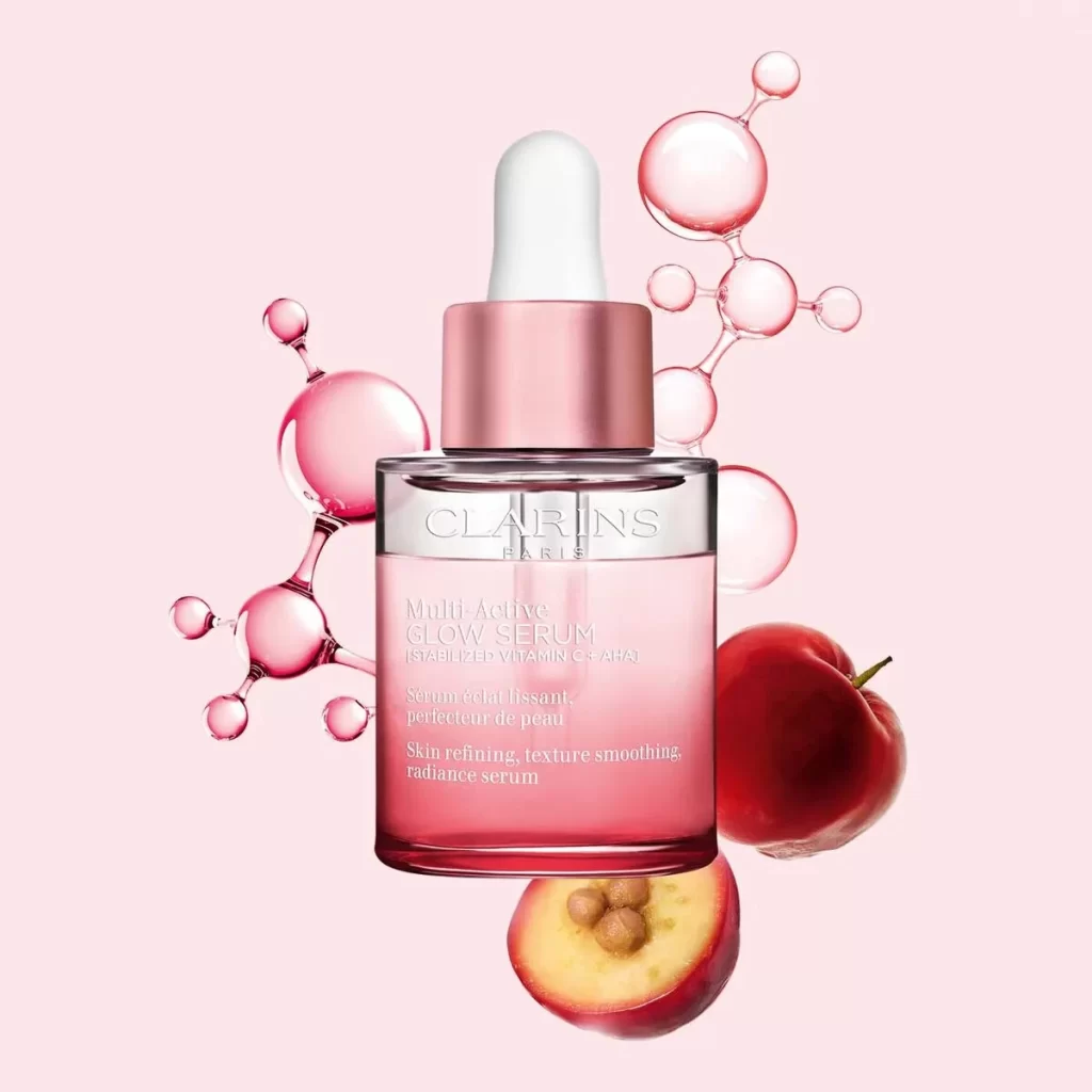 Skincare Serum Pink Red White