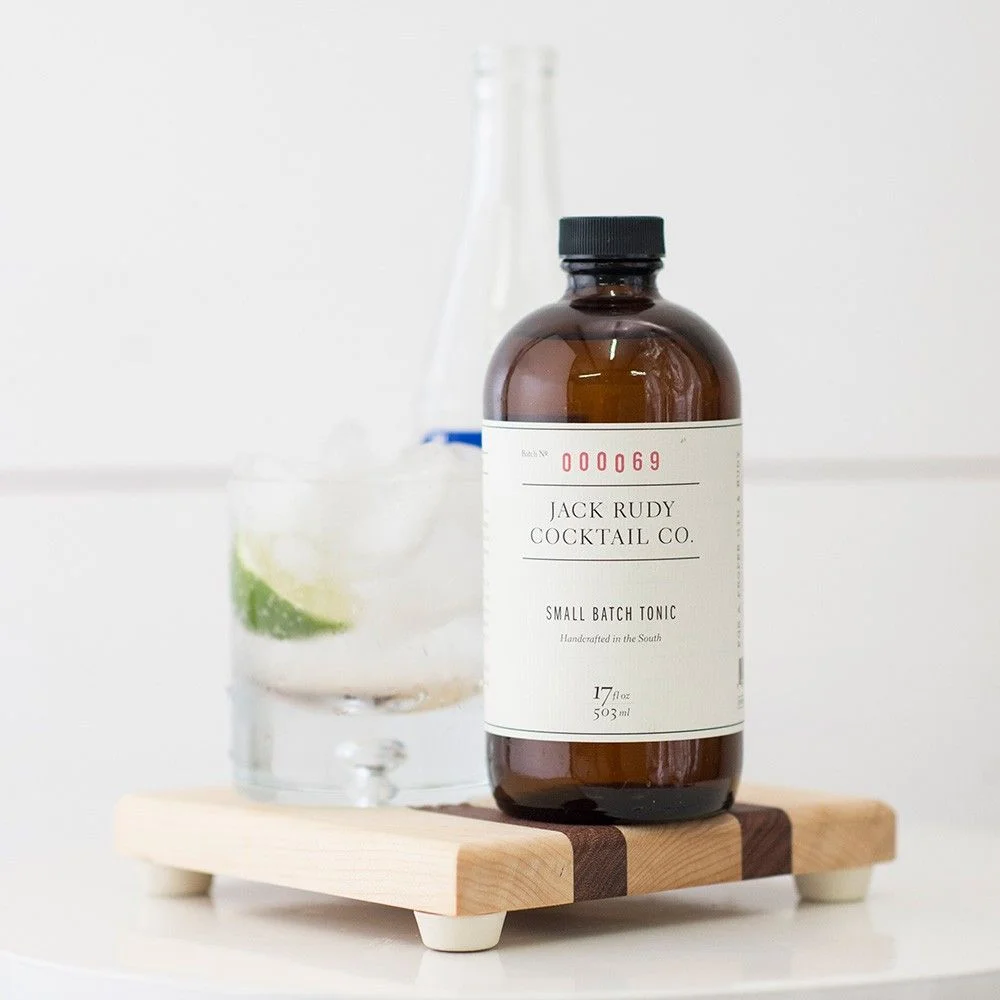 Small Batch Tonic Bottle Brown Glass Simple Design