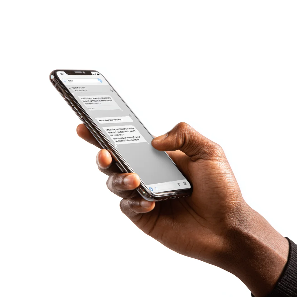 Smartphone Black Hand Text Messages
