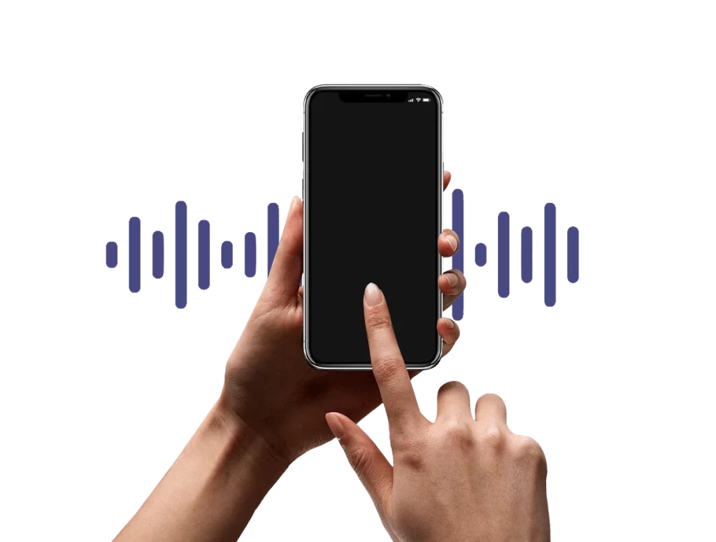 Smartphone Black Screen Sound Waves Blue