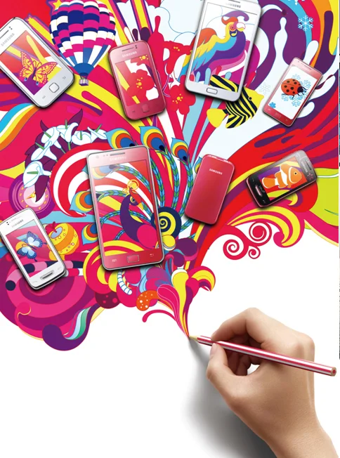 Smartphone Vibrant Colors Abstract Art Creative Design Dynamic Patterns Advertising