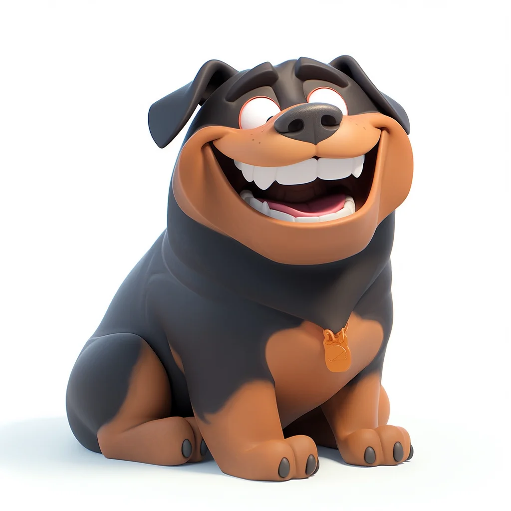 smile C4D dog sit 3D cute blind cartoon box Rottweiler toy popmart