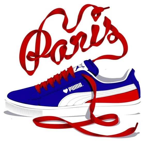 Sneaker Blue Red Parisian Branding