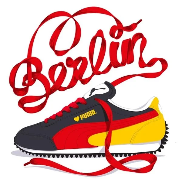 Sneaker Red Yellow Black Sporty Typography