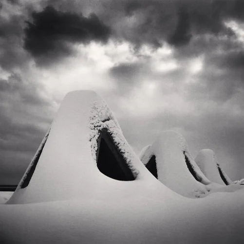 Snowy Landscape Dramatic Textured High Contrast Mysterious
