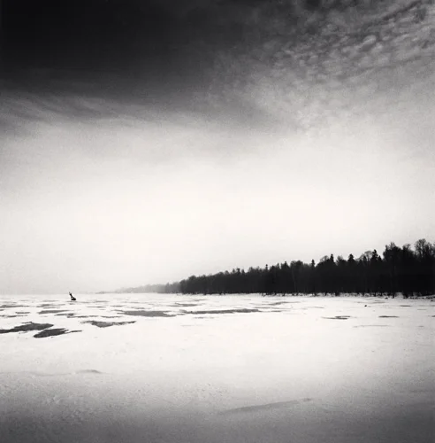 Snowy Landscape Foggy Dramatic Minimalist High Contrast Mysterious