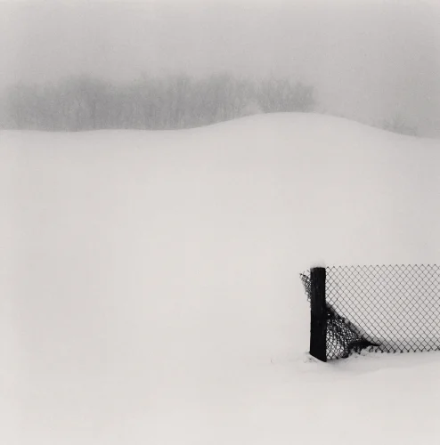 Snowy Landscape Minimalist Serene Mysterious Textured High Contrast
