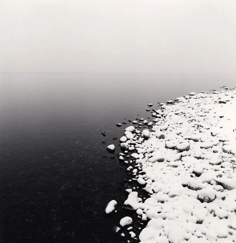 Snowy Rocks Minimalist High Contrast Mysterious Nature