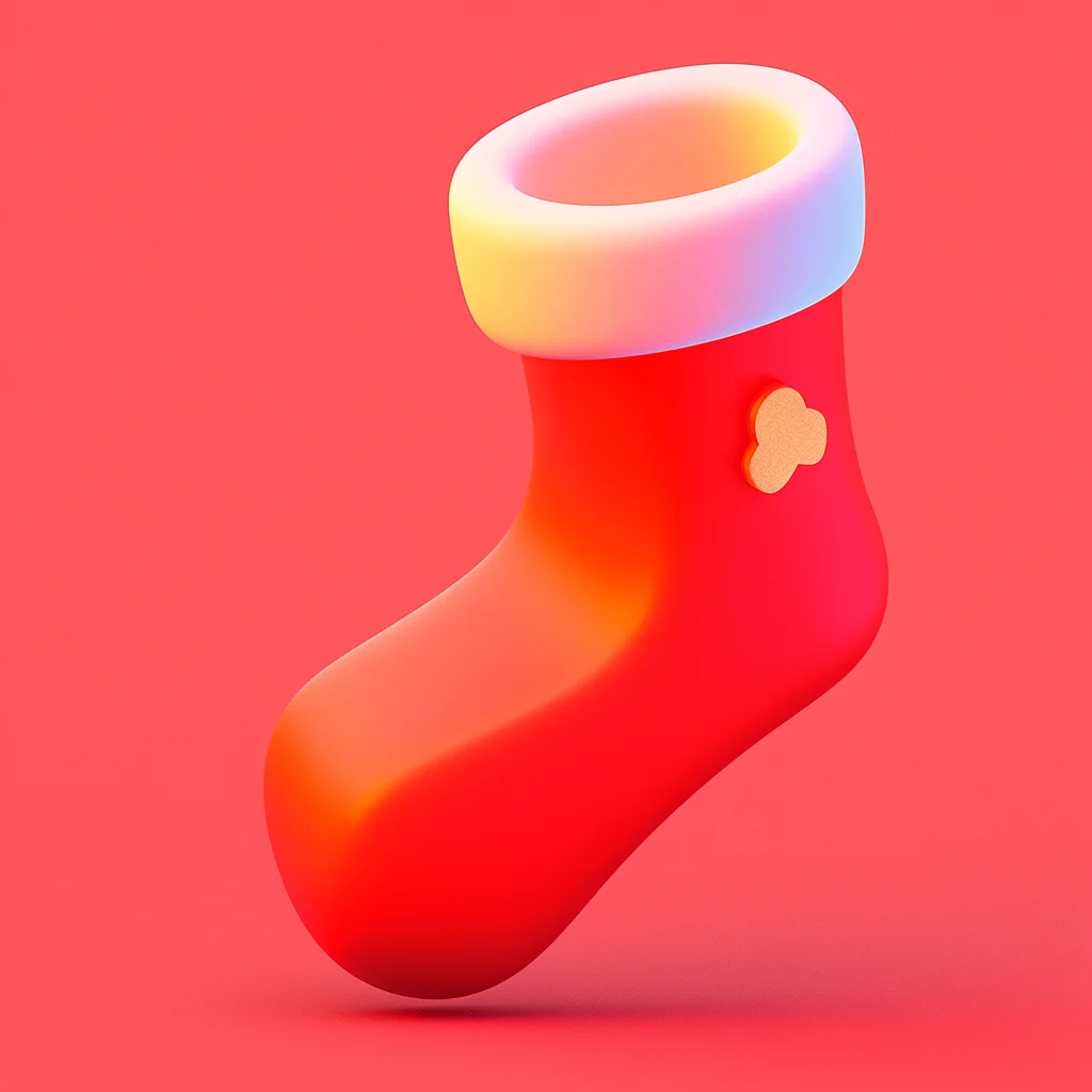 sock stocking Christmas lovely icon cartoon game 3D cute