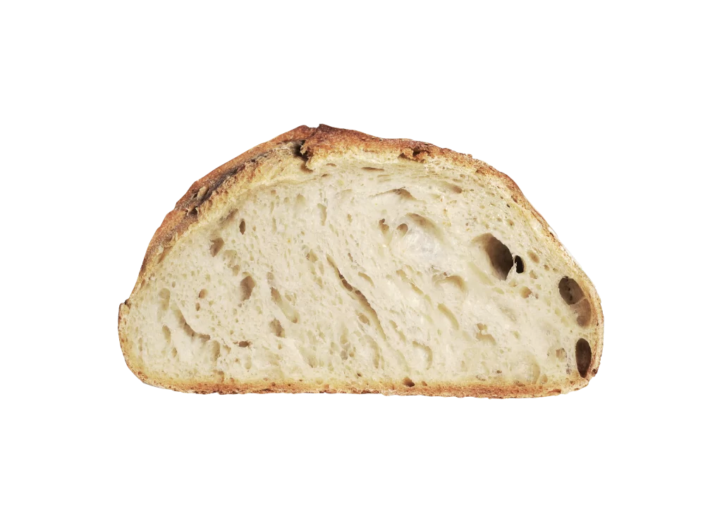 Sourdough Crusty Golden-Brown Open-Texture Artisan Baked