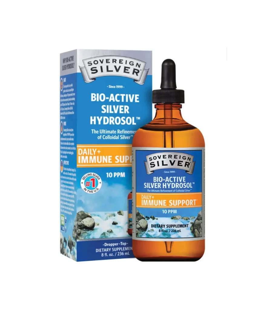 Sovereign Silver Bio-Active Silver Hydrosol Bottle Packaging