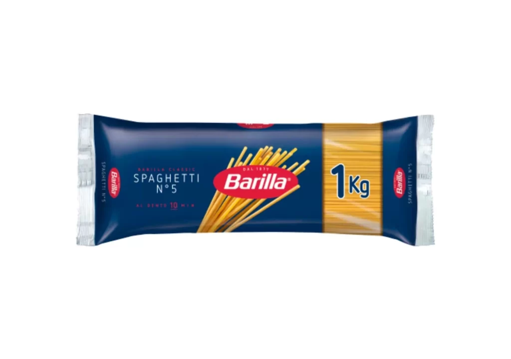 Spaghetti Blue Yellow Red Packaging