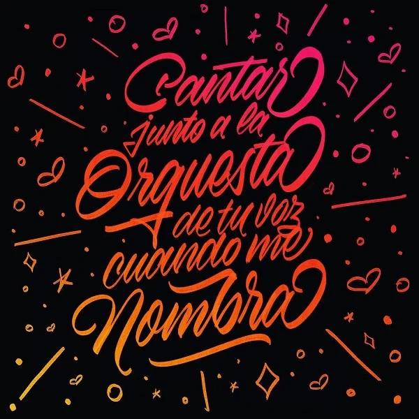 Spanish Phrase Red Orange Black Typography