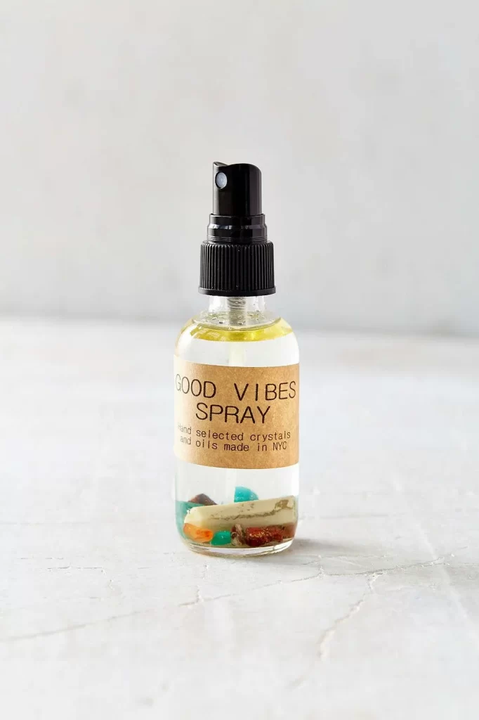 Spray Bottle Clear Crystals Handmade Good Vibes