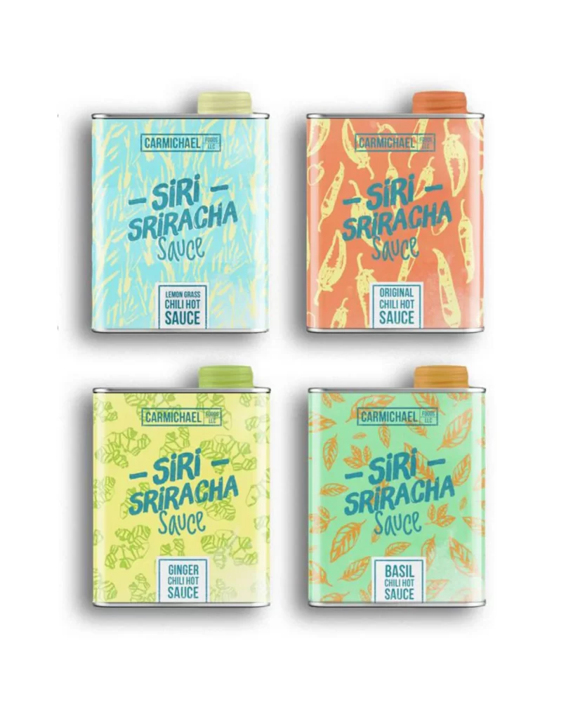 Sriracha Sauce Blue Orange Yellow Green