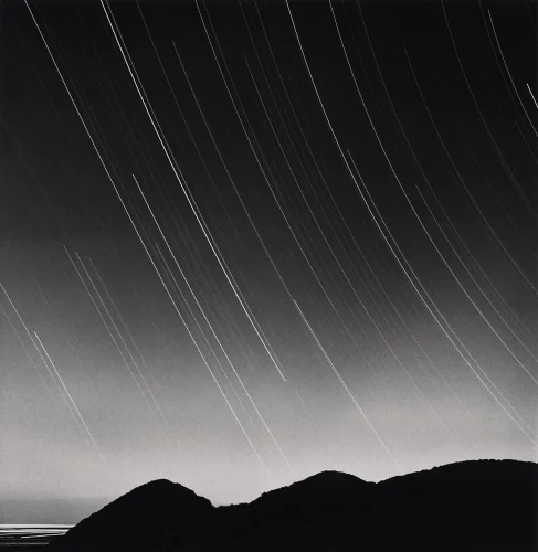 Star Trails Landscape Dramatic High Contrast Mysterious