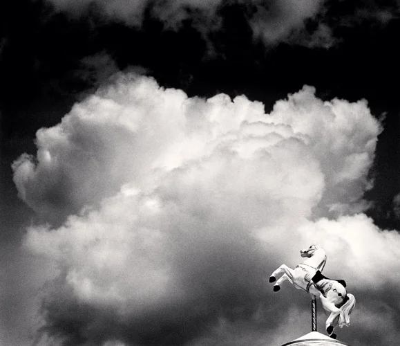 Statue Dramatic High Contrast Atmospheric Cloudy