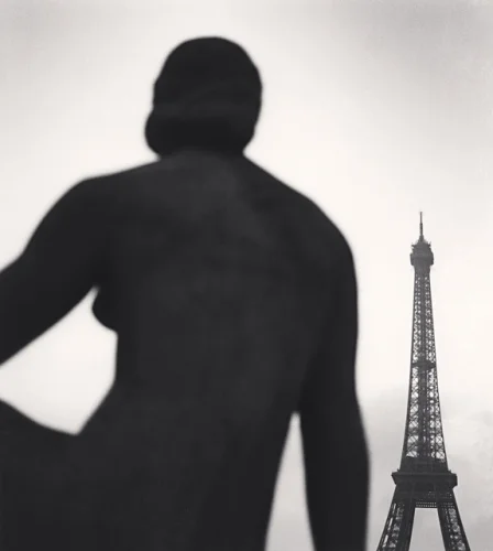 Statue Eiffel Tower Silhouette High Contrast Dramatic Mysterious