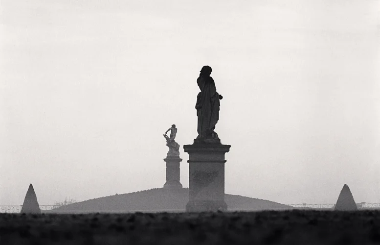 Statue Foggy Dramatic High Contrast Mysterious