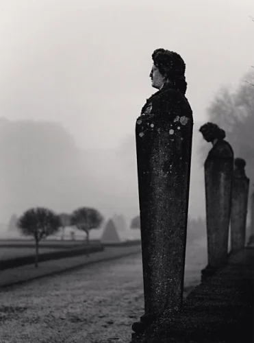 Statue Foggy Dramatic Textured High Contrast Mysterious