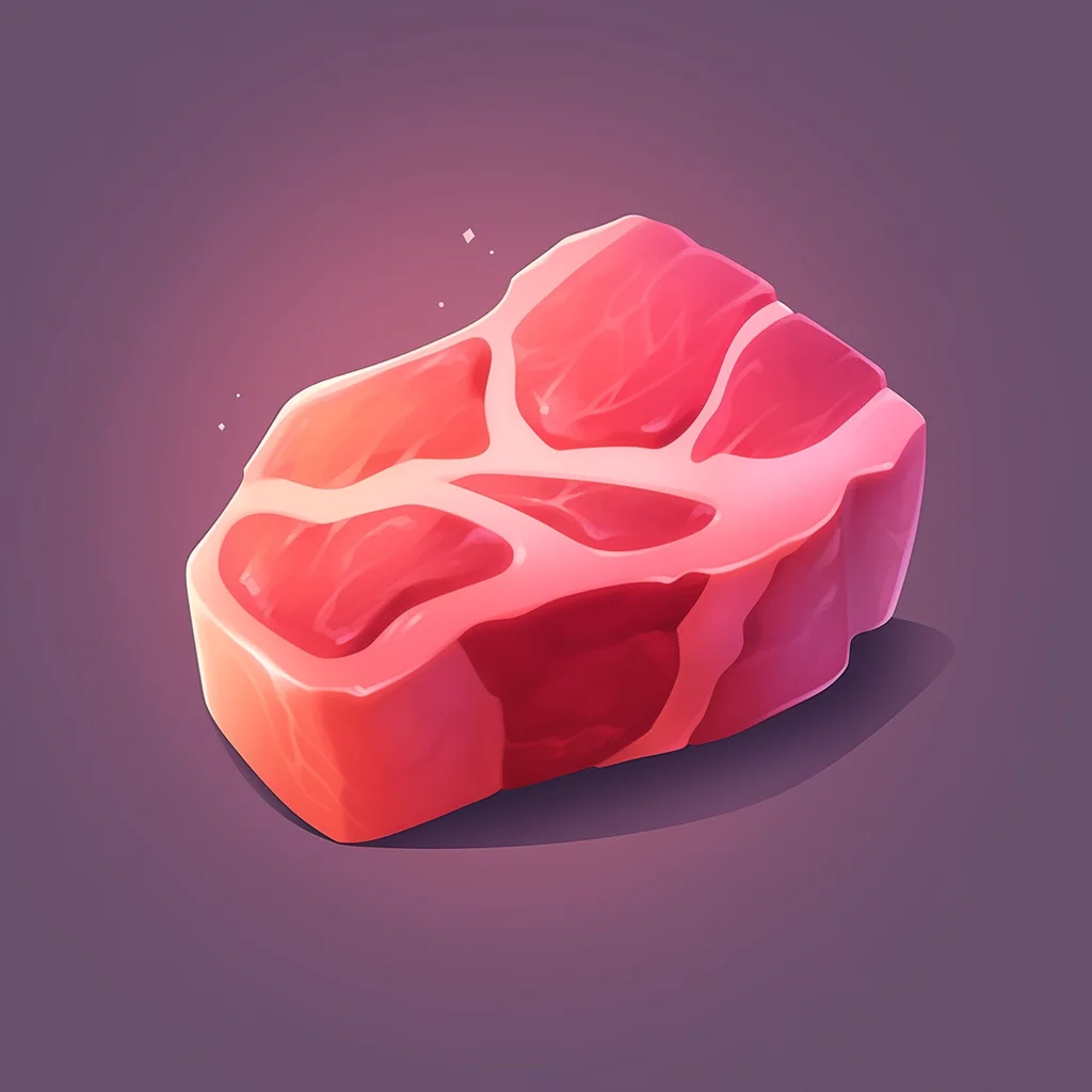 steak meat 3D icon game cartoon cute lovely