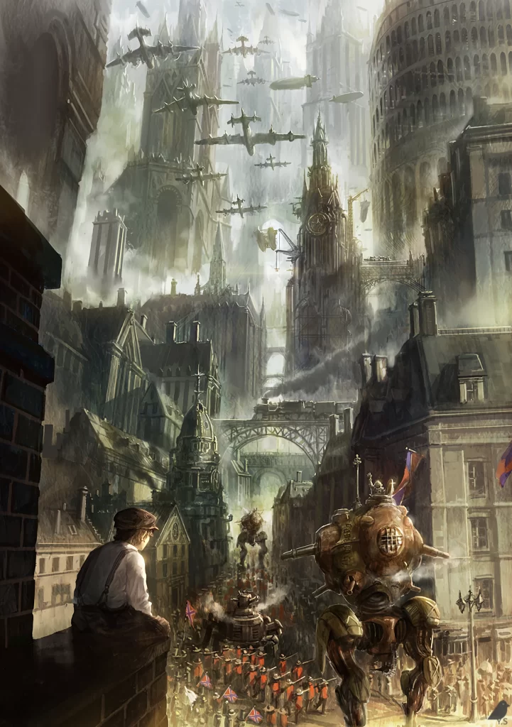 Steampunk Cityscape Industrial Revolution Victorian Architecture