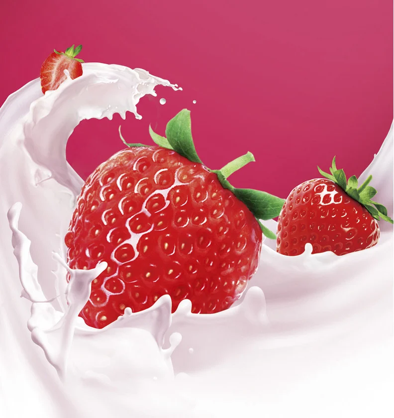Strawberry Milk Splash Red Fresh Advertising