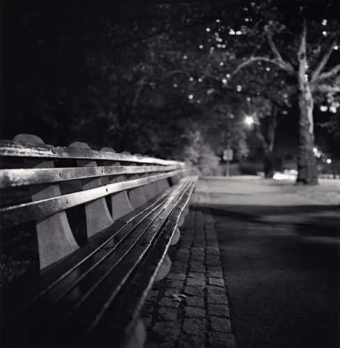 Street Benches Dramatic High Contrast Mysterious