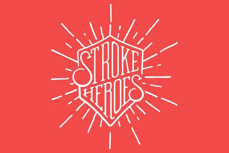 Stroke Heroes Red White Medical Logo